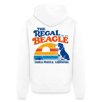 The Regal Beagle Est 1977 Santa Monica California - Unisex Premium Bio Zip Hoodie - Weiß - Hinten - Thijin (182cm)