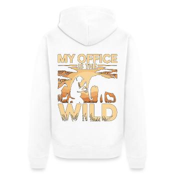Wildlife Vet My Office Is The Wild Wildlife Care - Unisex Premium Bio Zip Hoodie - Weiß - Hinten - Thijin (182cm)