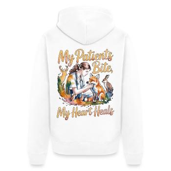 Wildlife Vet My Patients Bite My Wildlife Care - Unisex Premium Bio Zip Hoodie - Weiß - Hinten - Thijin (182cm)