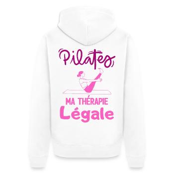 Pilates Ma Thérapie Légale - Veste à capuche bio Premium Unisexe - blanc - Dos - Thijin (182cm)