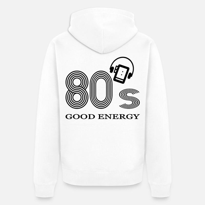 années 80 - Veste à capuche bio Premium Unisexe - blanc