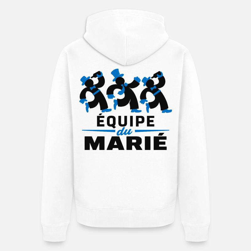 Équipe du Marié - Veste à capuche bio Premium Unisexe - blanc