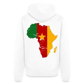 Kamerun Flagge Afrika used - Unisex Premium Bio Zip Hoodie - Weiß - Hinten - Thijin (182cm)