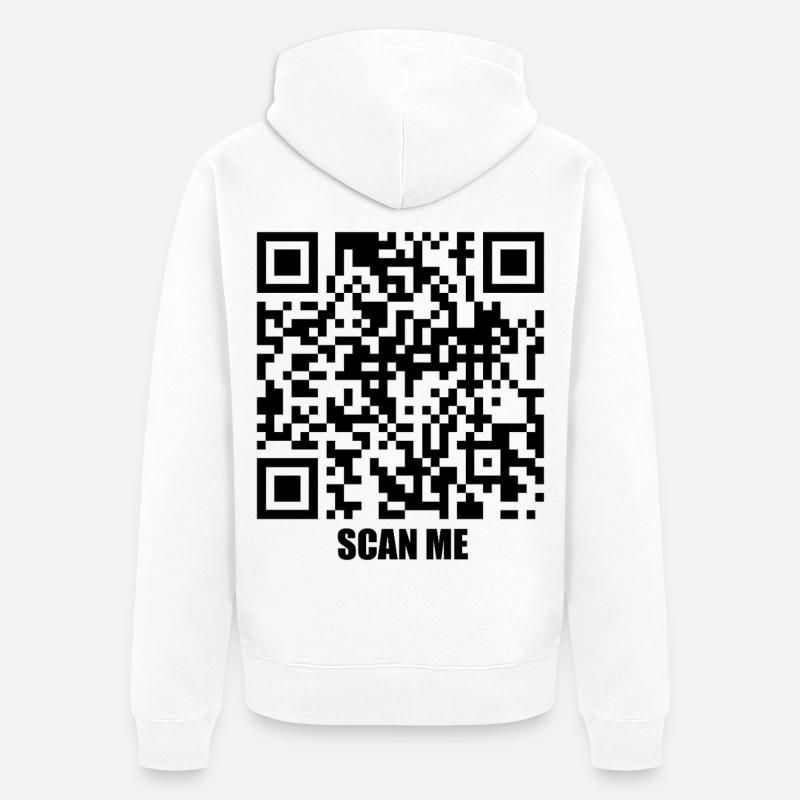 Message de citation – Vous m’avez scanné - Veste à capuche bio Premium Unisexe - blanc