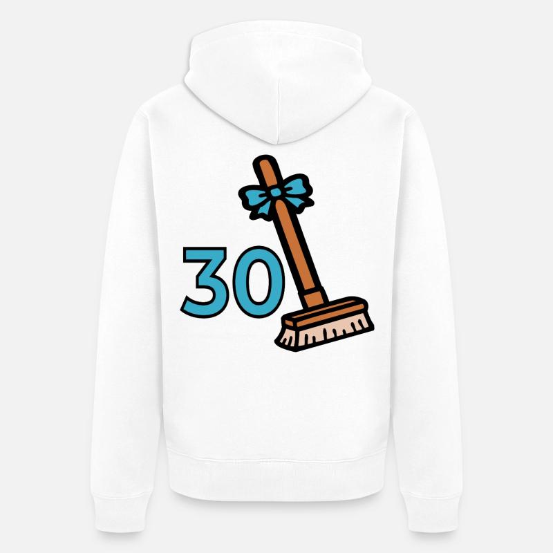 30e anniversaire de Broom - Veste à capuche bio Premium Unisexe - blanc
