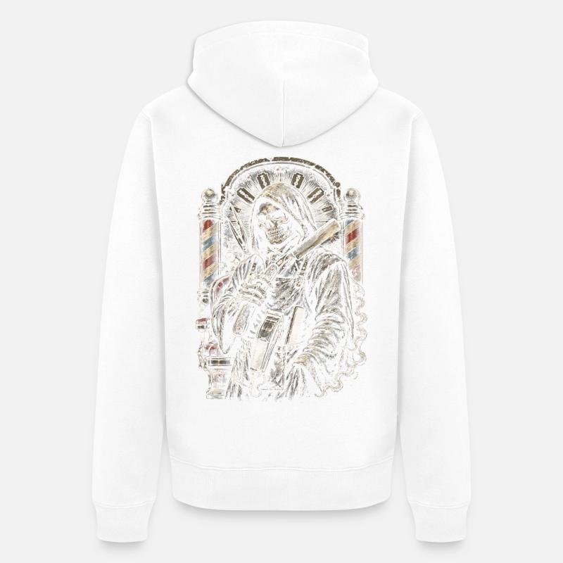 Barber Barbier - Veste à capuche bio Premium Unisexe - blanc