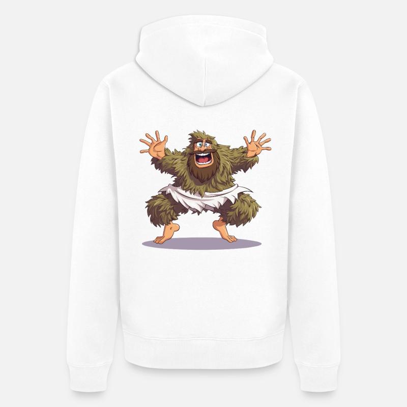 Joyeuse danse du Bigfoot - Veste à capuche bio Premium Unisexe - blanc