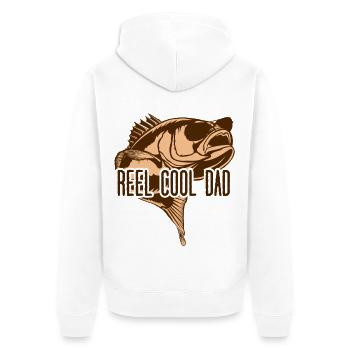 Reel Cool Dad – Best Fishing Dad - Unisex Premium Organic Zip Hoodie - white - Back - Thijin (182cm)