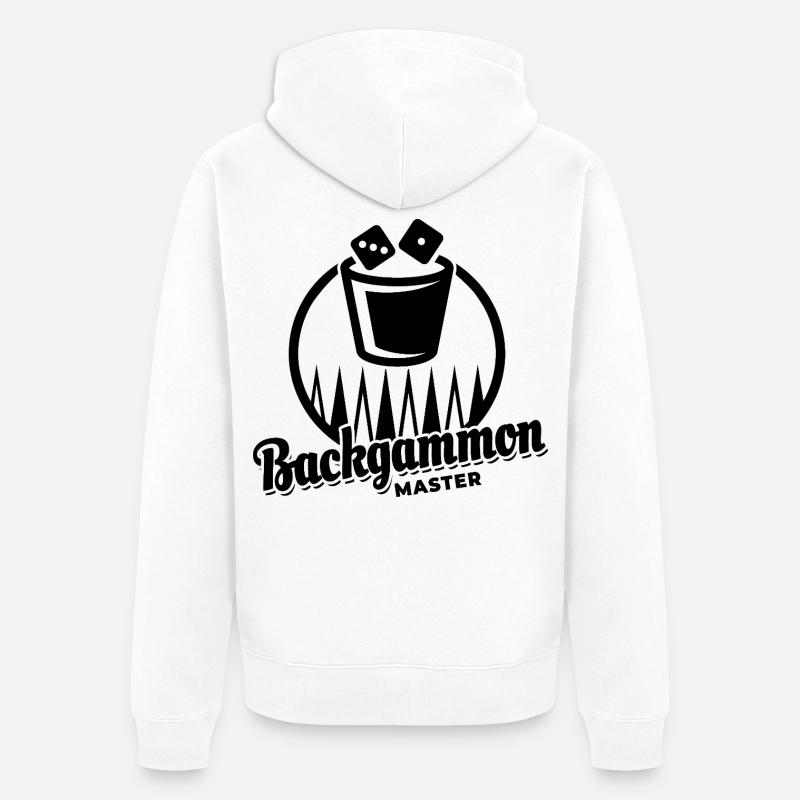 Backgammon Master | Brettspiel | Geschenk - Unisex Premium Bio Zip Hoodie - Weiß