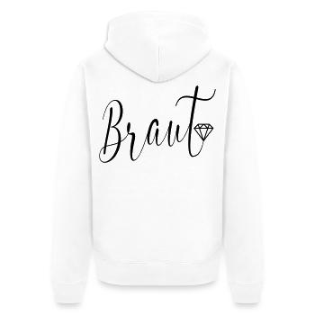 Hochzeit Diamanten Braut - Unisex Premium Bio Zip Hoodie - Weiß - Hinten - Thijin (182cm)