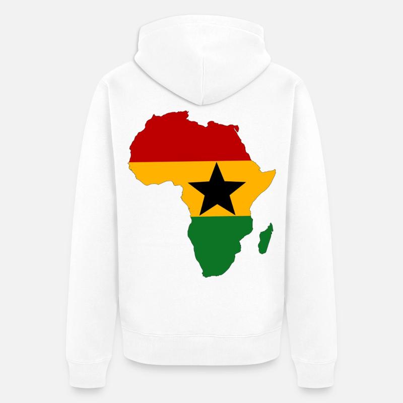 Drapeau du Ghana Afrique - Veste à capuche bio Premium Unisexe - blanc