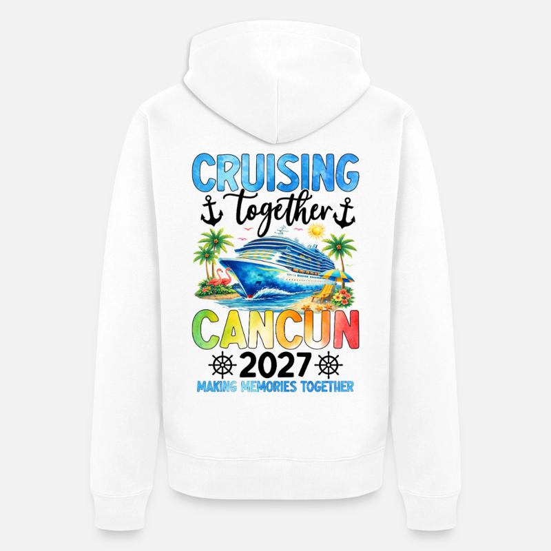 Croisière ensemble Cancún 2027 - Veste à capuche bio Premium Unisexe - blanc