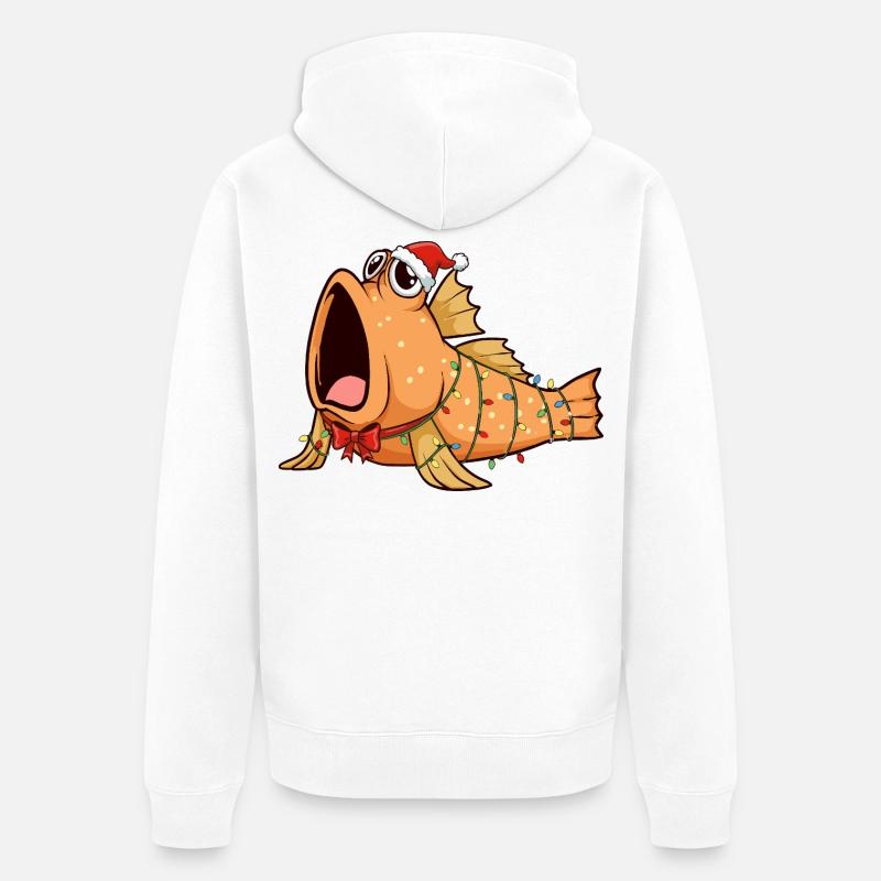 Drôle de Mudskipper - Noël - Veste à capuche bio Premium Unisexe - blanc