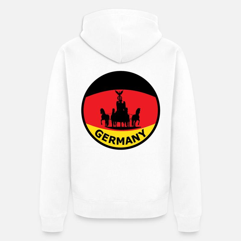 Silhouette du char du drapeau allemand - Veste à capuche bio Premium Unisexe - blanc
