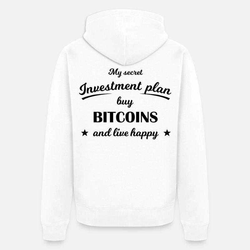 Plan d’investissement Bitcoin - Veste à capuche bio Premium Unisexe - blanc