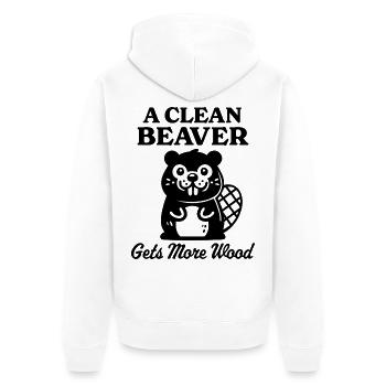 Un castor propre obtient plus de bois - Veste à capuche bio Premium Unisexe - blanc - Dos - Thijin (182cm)