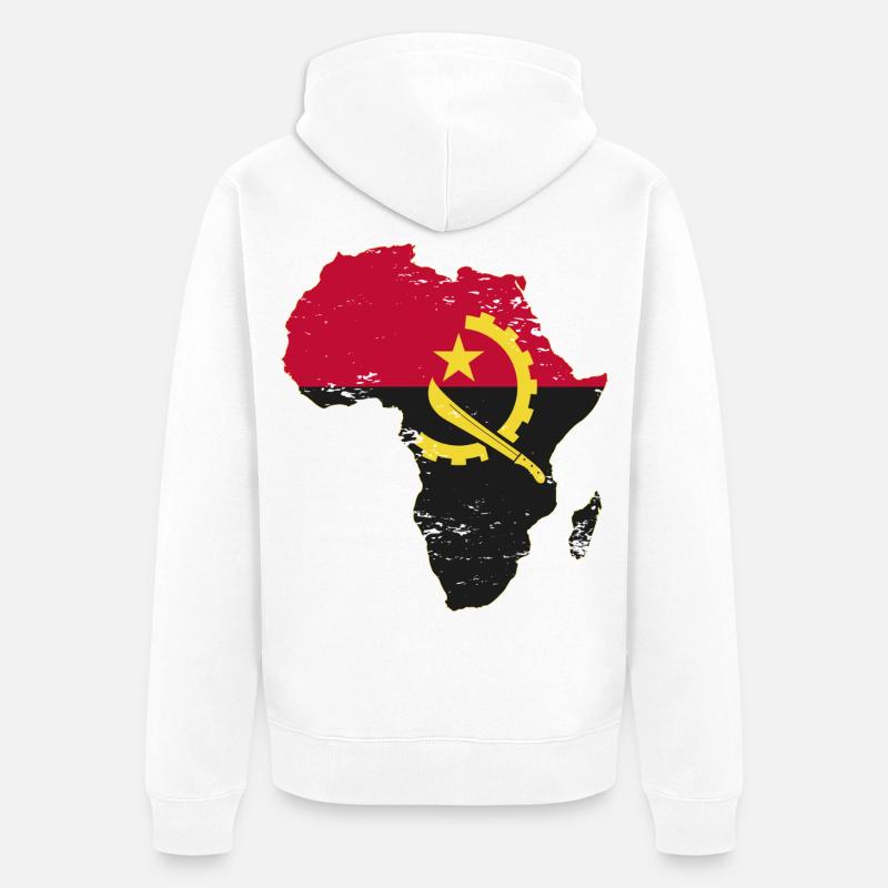 Drapeau de l’Angola Afrique - Veste à capuche bio Premium Unisexe - blanc