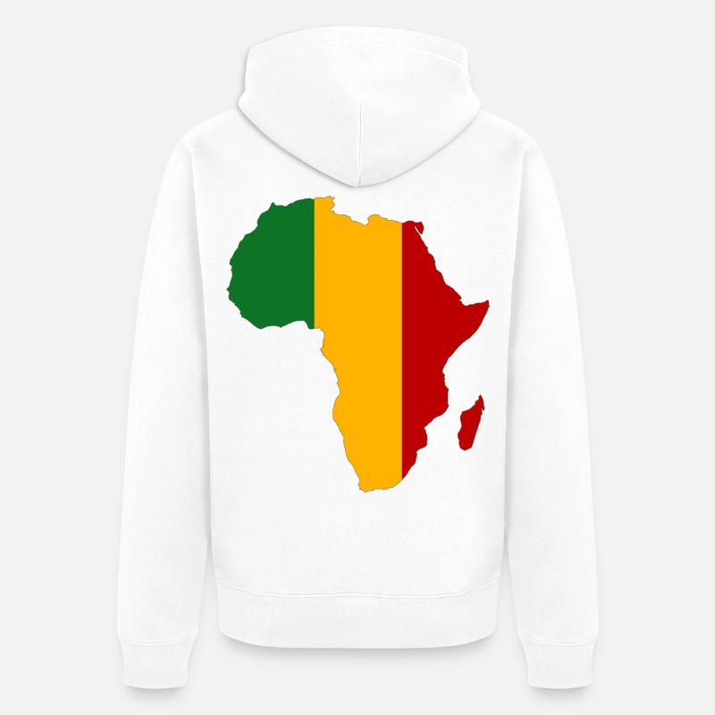 Mali Drapeau Afrique - Veste à capuche bio Premium Unisexe - blanc