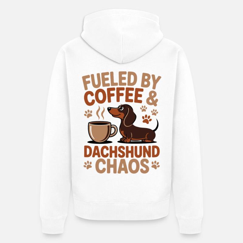 Chaos du Café Teckel - Veste à capuche bio Premium Unisexe - blanc