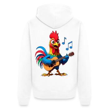 Hahn on the guitar - Unisex Premium Organic Zip Hoodie - white - Back - Thijin (182cm)