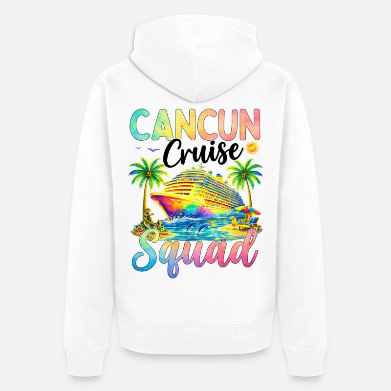 Équipe de croisière de Cancún - Veste à capuche bio Premium Unisexe - blanc