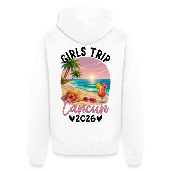 Girl Trip Cancún 2026 - Veste à capuche bio Premium Unisexe - blanc - Dos - Thijin (182cm)