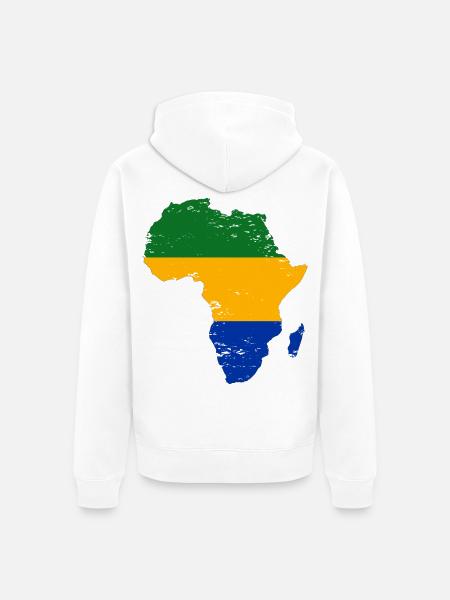 Gabon_Flagge_Afrika_used - Unisex Premium Organic Zip Hoodie - white