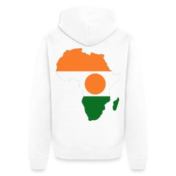 Niger_Flagge_Afrika - Unisex Premium Organic Zip Hoodie - white - Back - Thijin (182cm)