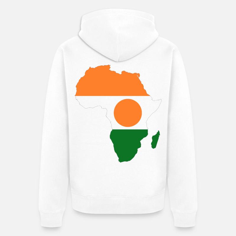 Niger_Flagge_Afrika - Veste à capuche bio Premium Unisexe - blanc