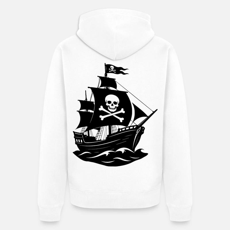 Bateau pirate - Veste à capuche bio Premium Unisexe - blanc