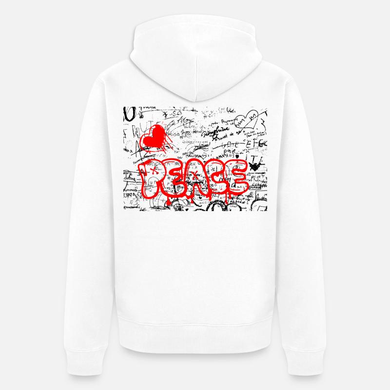 Frais Graffiti Heart Red - Veste à capuche bio Premium Unisexe - blanc