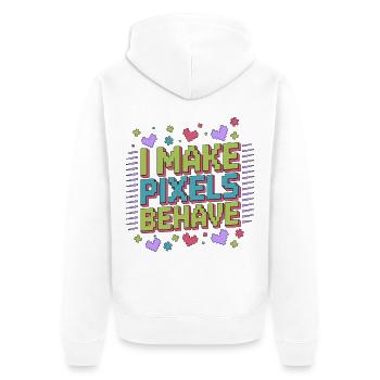 Graphic Designer I Make Pixels Graphic Artist - Unisex Premium Bio Zip Hoodie - Weiß - Hinten - Thijin (182cm)