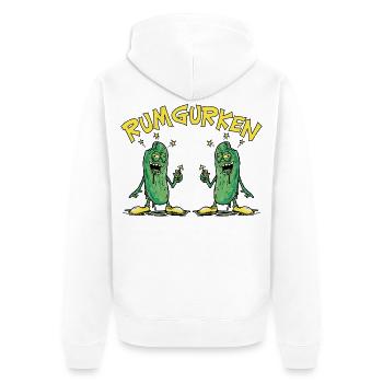 Rumgurken Betrunkene Gurken Rum Lustige Sprüche - Unisex Premium Bio Zip Hoodie - Weiß - Hinten - Thijin (182cm)