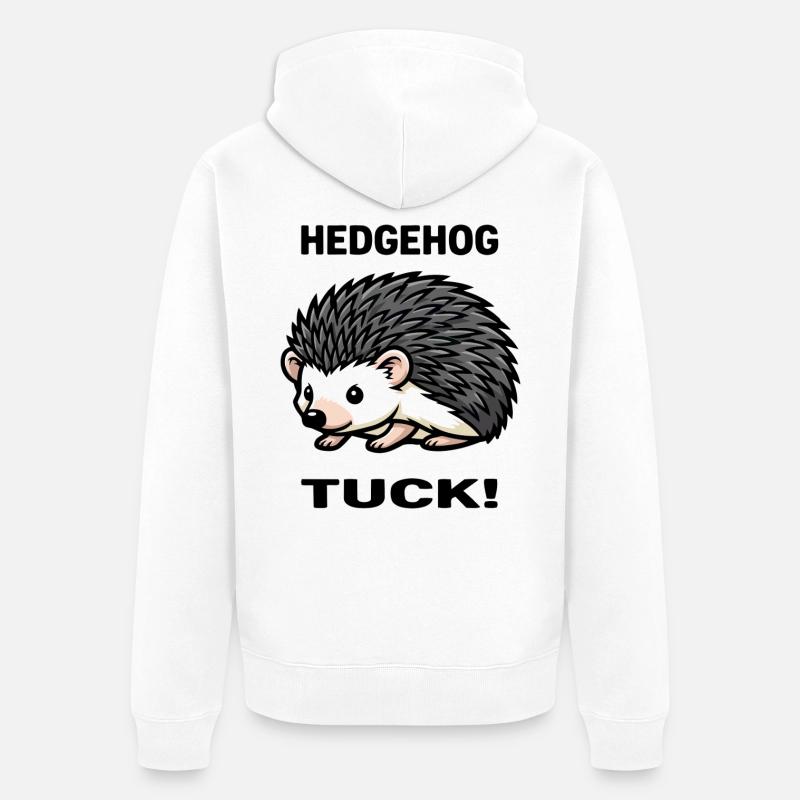 Herisson Tuck Hedgehog Epines Jardin - Veste à capuche bio Premium Unisexe - blanc