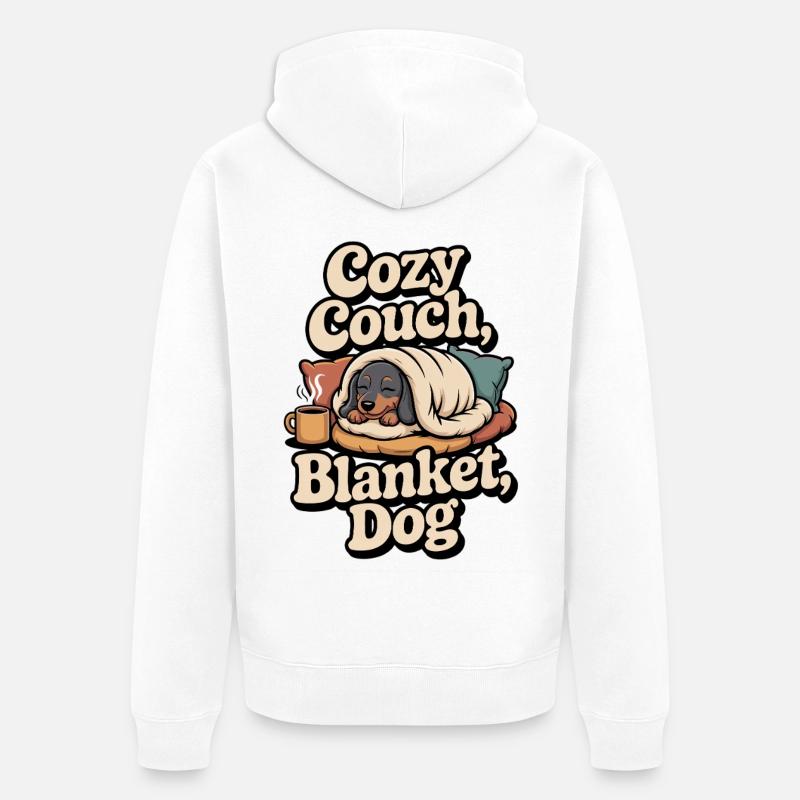Teckel câlin - Veste à capuche bio Premium Unisexe - blanc