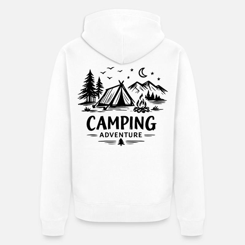 Camping Aventure - Veste à capuche bio Premium Unisexe - blanc