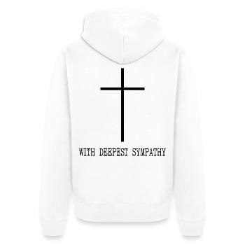 Herzliches Beileid - Unisex Premium Bio Zip Hoodie - Weiß - Hinten - Thijin (182cm)
