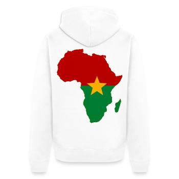 Burkina-Faso_Flagge_Afrika - Unisex Premium Bio Zip Hoodie - Weiß - Hinten - Thijin (182cm)