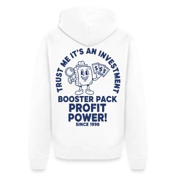 Glaub mir, es ist ein Gewinn des Investment-Booster-Packs - Unisex Premium Bio Zip Hoodie - Weiß - Hinten - Thijin (182cm)