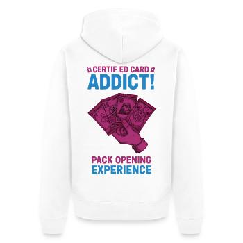 Expérience d’ouverture du pack Certified Card Addict - Veste à capuche bio Premium Unisexe - blanc - Dos - Thijin (182cm)