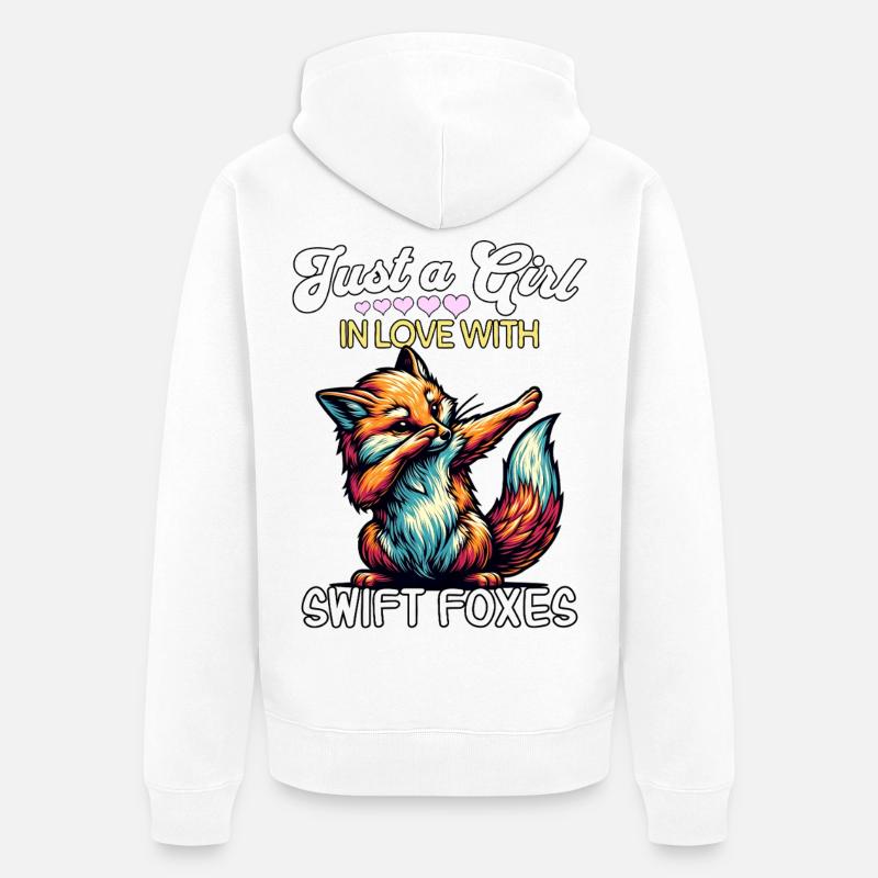Fille Fox Rapide Renard - Veste à capuche bio Premium Unisexe - blanc