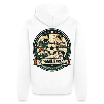 FC Familienblock - Unisex Premium Bio Zip Hoodie - Weiß - Hinten - Thijin (182cm)