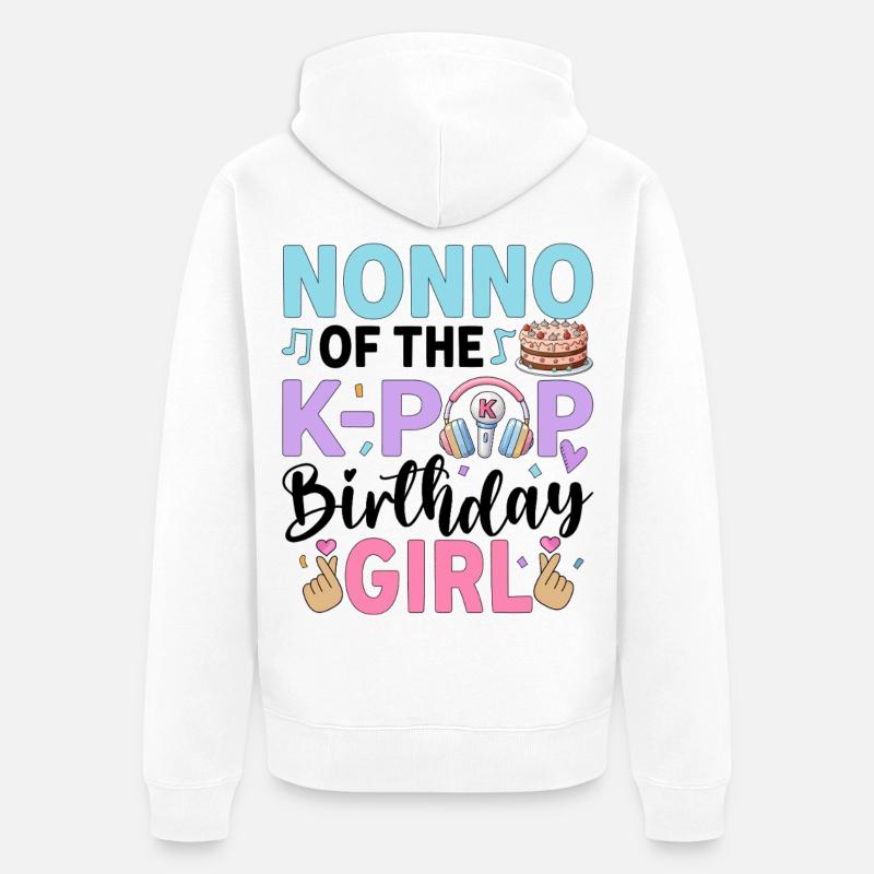 Nonno de La Fille d’anniversaire K-Pop - Veste à capuche bio Premium Unisexe - blanc