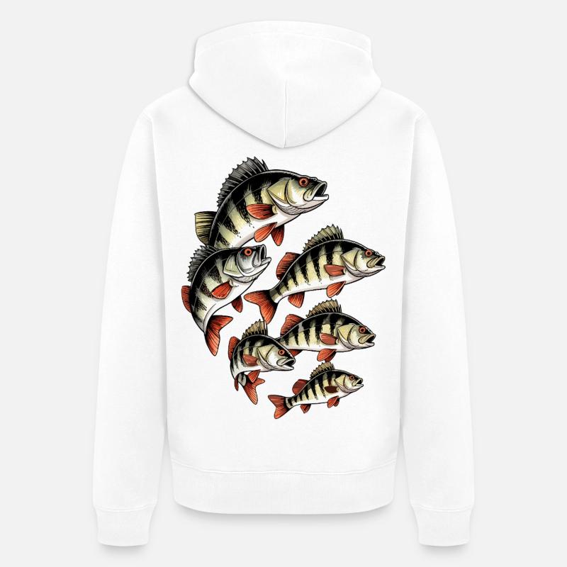 Perch School sur le noir - Veste à capuche bio Premium Unisexe - blanc