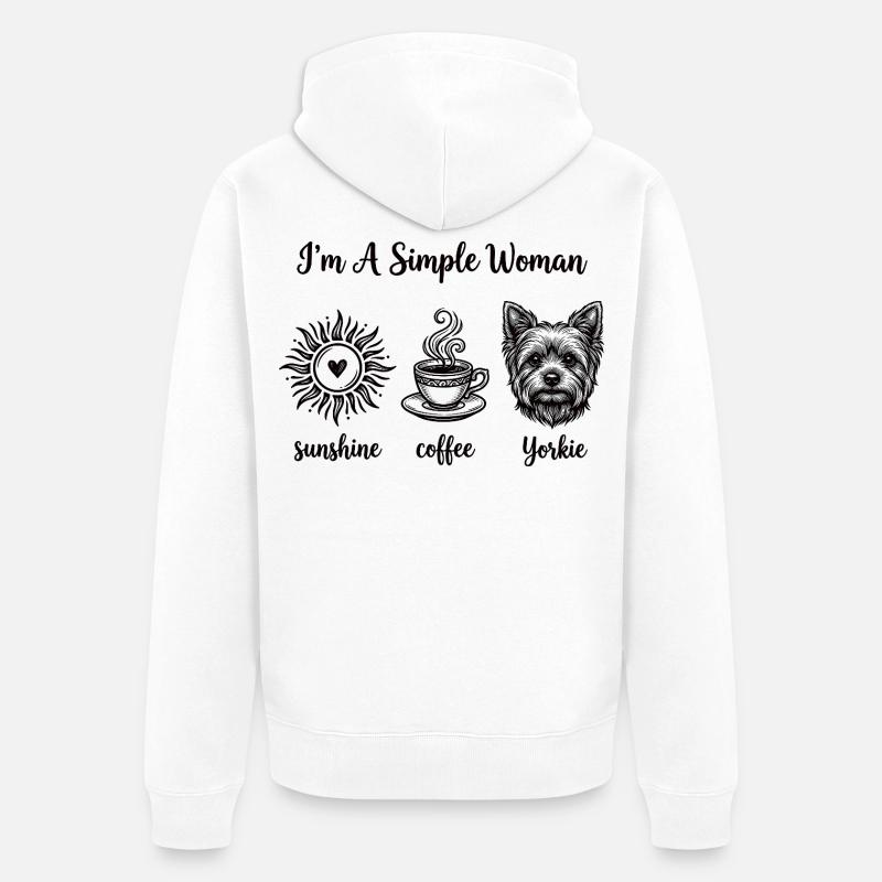 Femmes simples amoureuses de Yorkie - Veste à capuche bio Premium Unisexe - blanc
