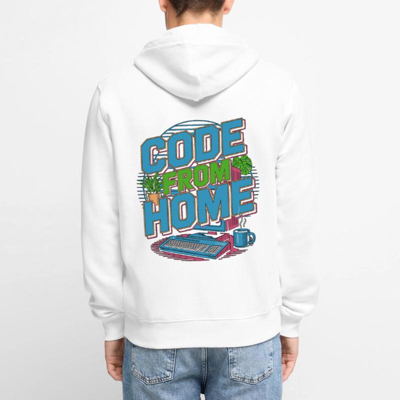 Remote Developer Code From Home Software Developer Unisex Premium Bio Zip Hoodie