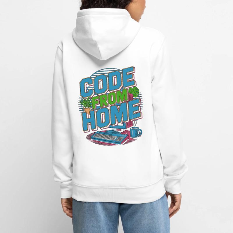 Remote Developer Code From Home Software Developer Unisex Premium Bio Zip Hoodie