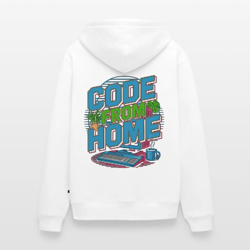 Remote Developer Code From Home Software Developer Unisex Premium Bio Zip Hoodie