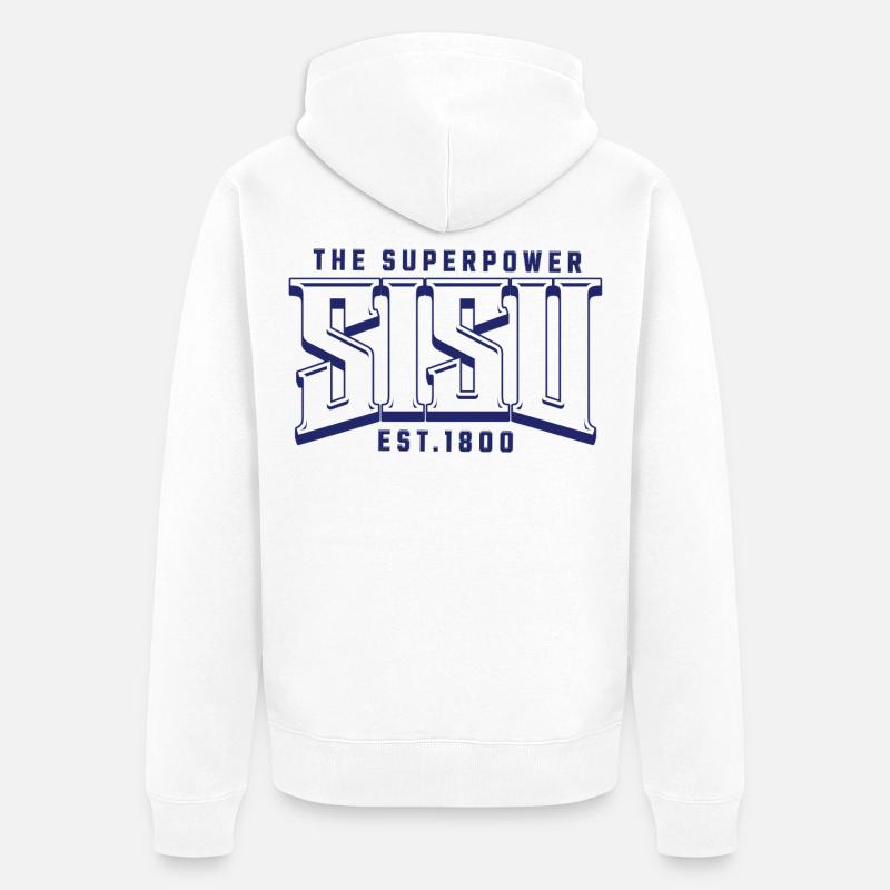 Impression du logo Content Superpower - Veste à capuche bio Premium Unisexe - blanc