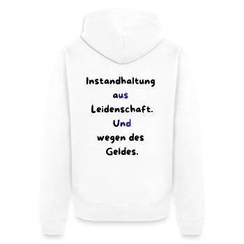 Instandhaltung T-Shirt Lustiges Geschenk Handwerk! - Unisex Premium Bio Zip Hoodie - Weiß - Hinten - Thijin (182cm)